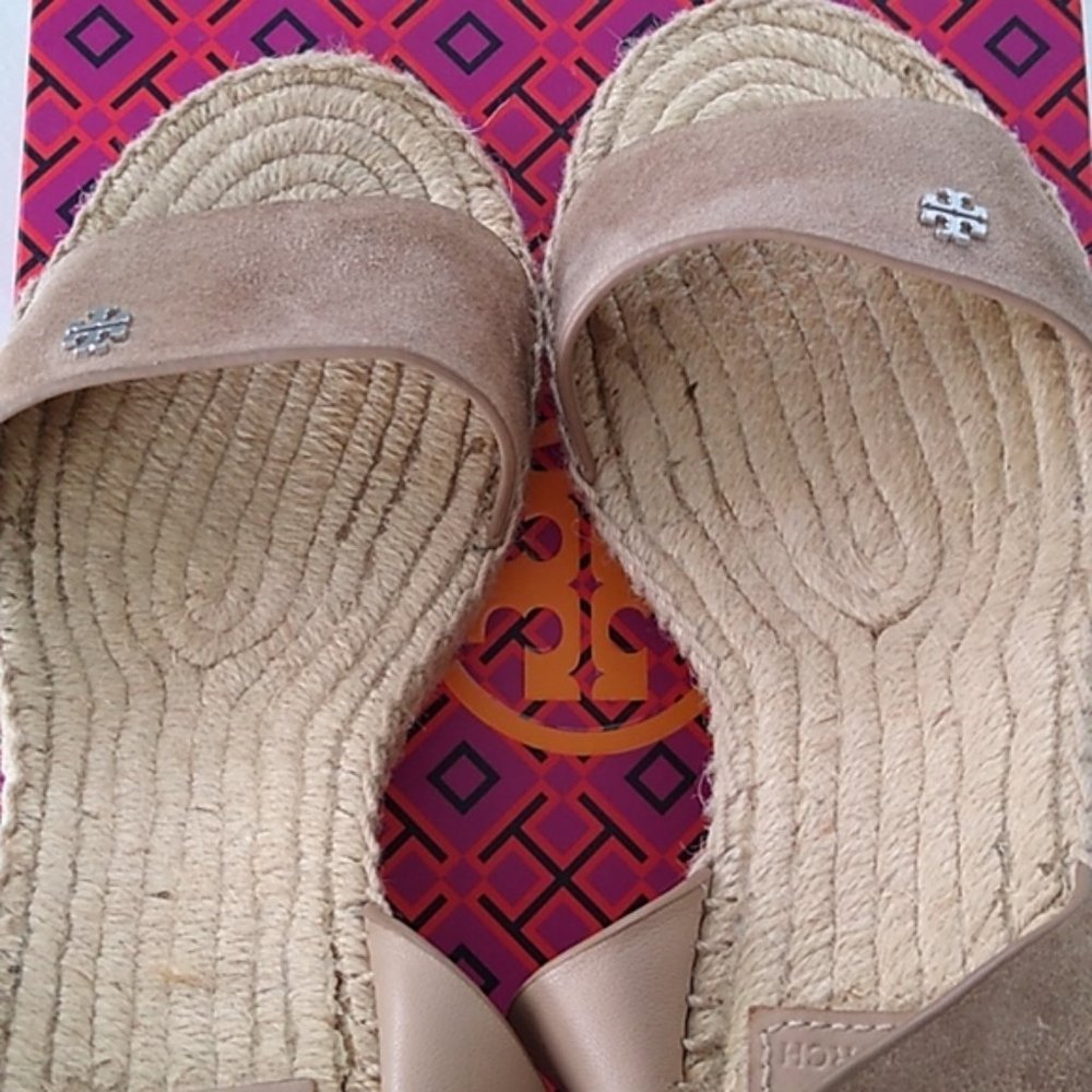 Tory Burch Bima Espadrille Sport Suede Wedge 7.5 - Picture 15 of 16
